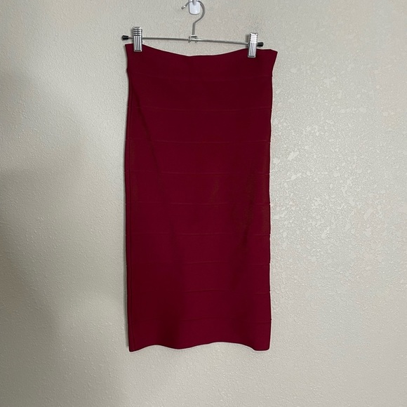 Bcbgmaxazria Dark Red Bodycon Skirt Small - Picture 2 of 6